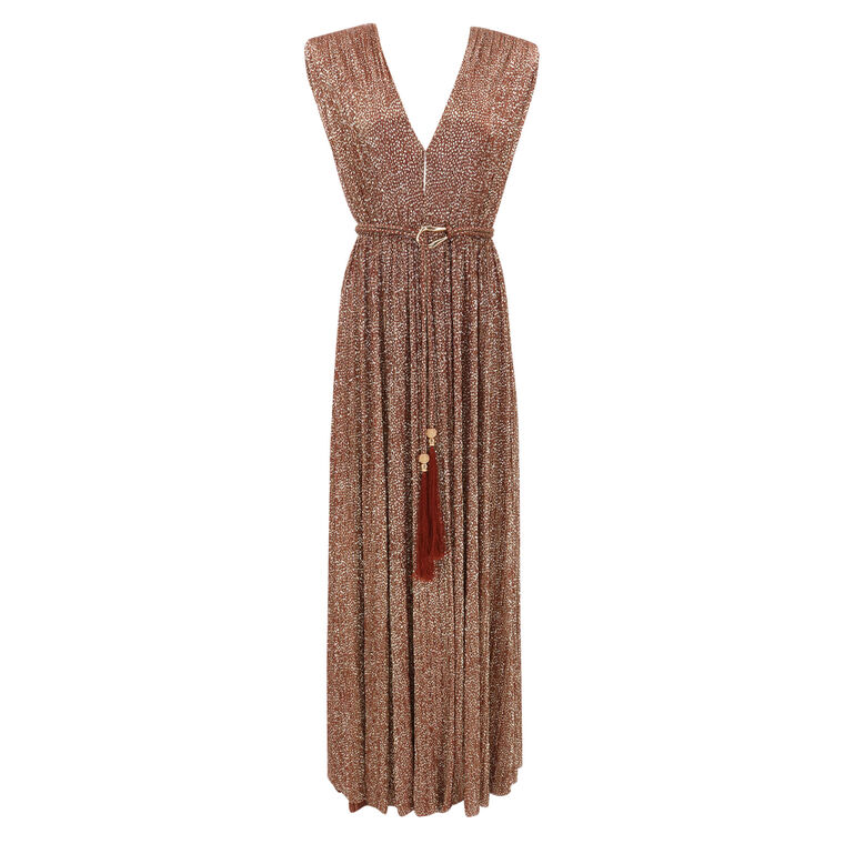 Savory Metallic Sleeveless Gown image number null