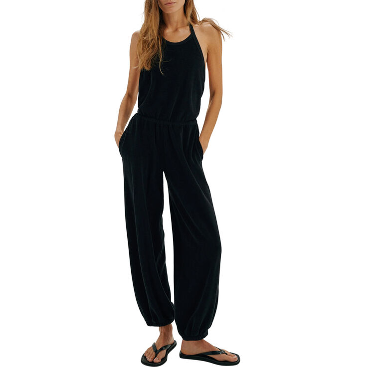 Anna Halter-Neck Terrycloth Jumpsuit image number null