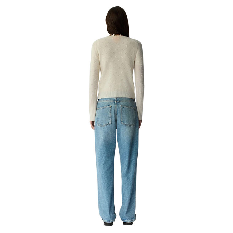 Compass Jane Long Sleeve Popcorn Stitch Cashmere Cardigan image number null