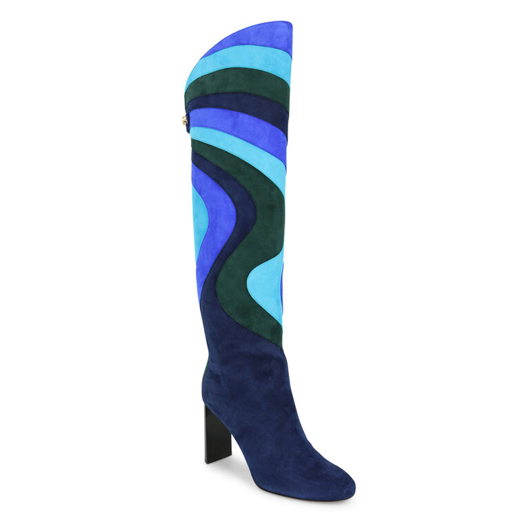 Aurora High-Heel Suede Patchwork Boot image number null