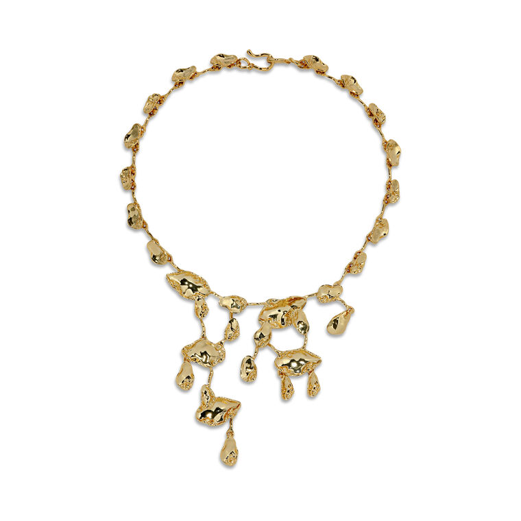 Brut Gold Mosaic Cascade Necklace image number null