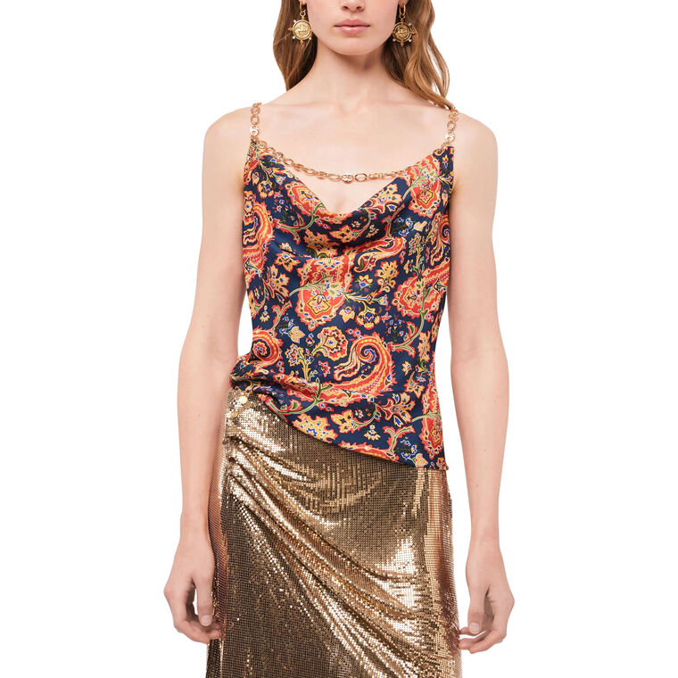 Paisley Nuisette Top With Signature Eight Chain image number null