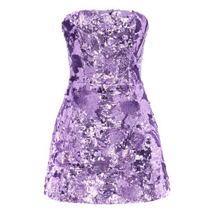 Linda Strapless Floral Sequin Mini Dress