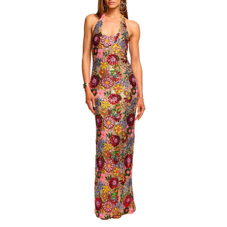 Tiffany Sequin Halter Gown image number null