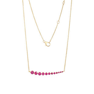 Asymmetrical Ruby Bar Necklace