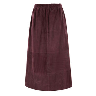 Cassiterite Suede Pull on Full Midi Skirt