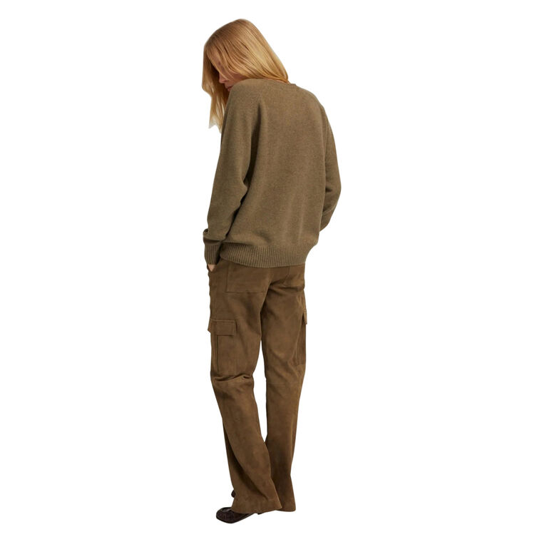 Baggy Low Rise Suede Cargo Pant image number null