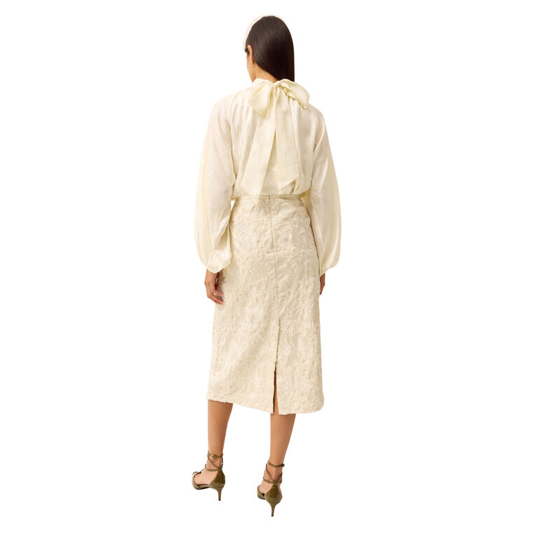 Benedette Lace Sheath Midi Skirt image number null