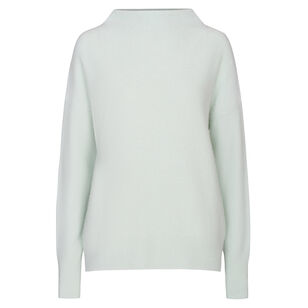 Plush Cashmere Funnel Neck Pullover Sweater