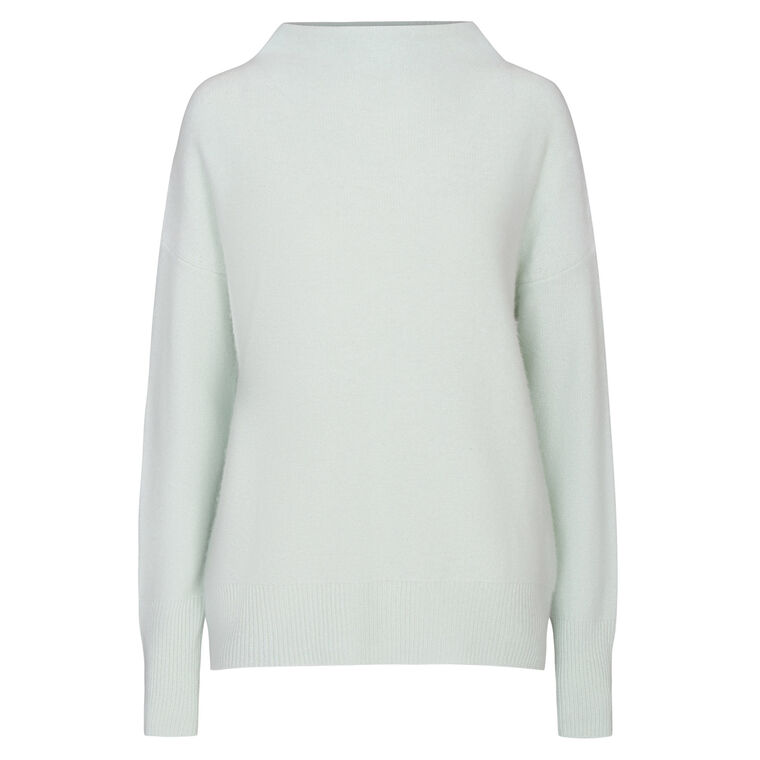Plush Cashmere Funnel Neck Pullover Sweater image number null