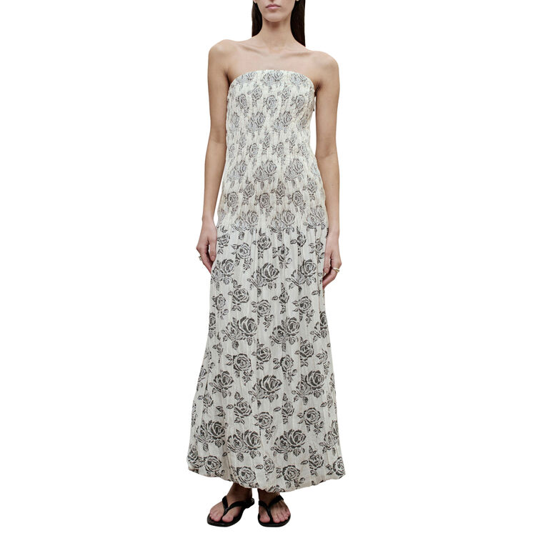Blanche Strapless Floral Gown image number null
