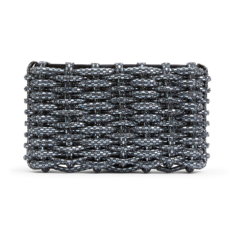 Morgan Woven Rhinestone Clutch image number null