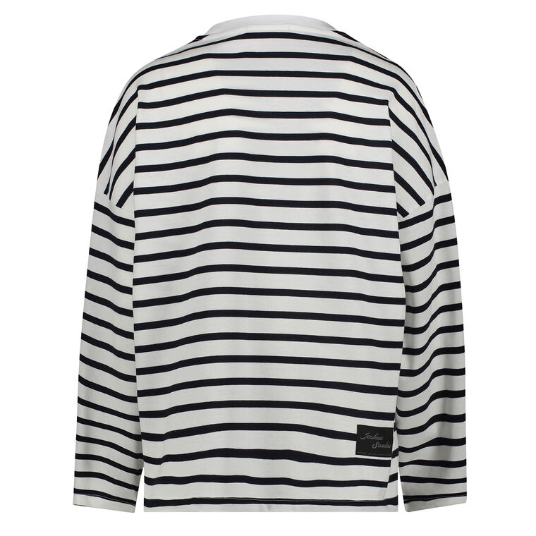 Striped I Smiley You Long Sleeve Knit Top image number null