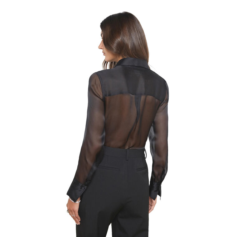 Divya Silk Sheer Tuxedo Shirt image number null