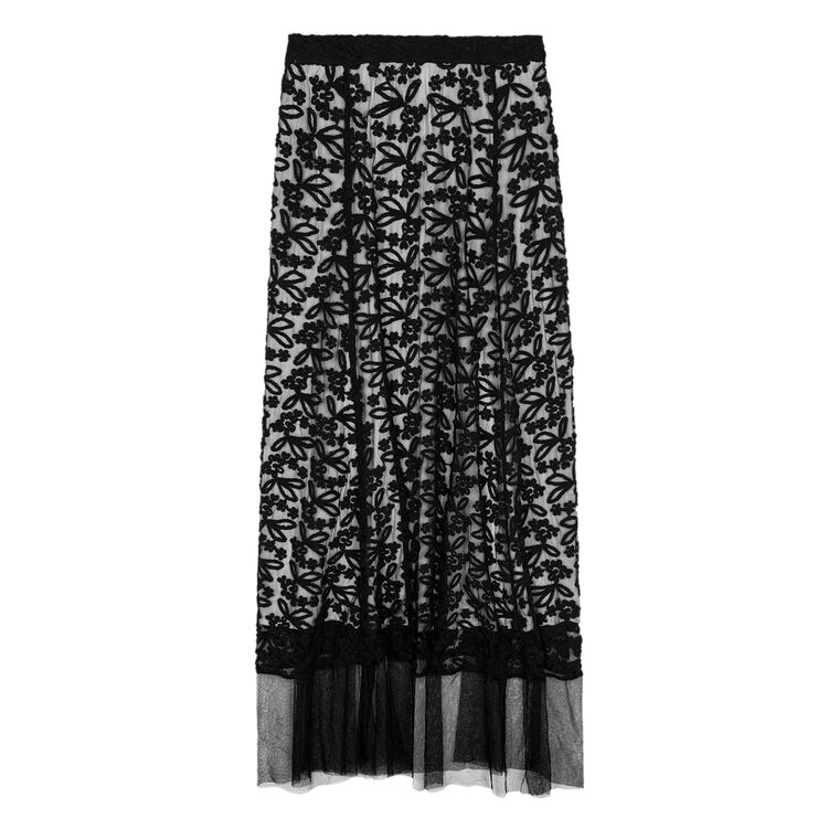 The Era Corded Lace Mesh Maxi Skirt image number null
