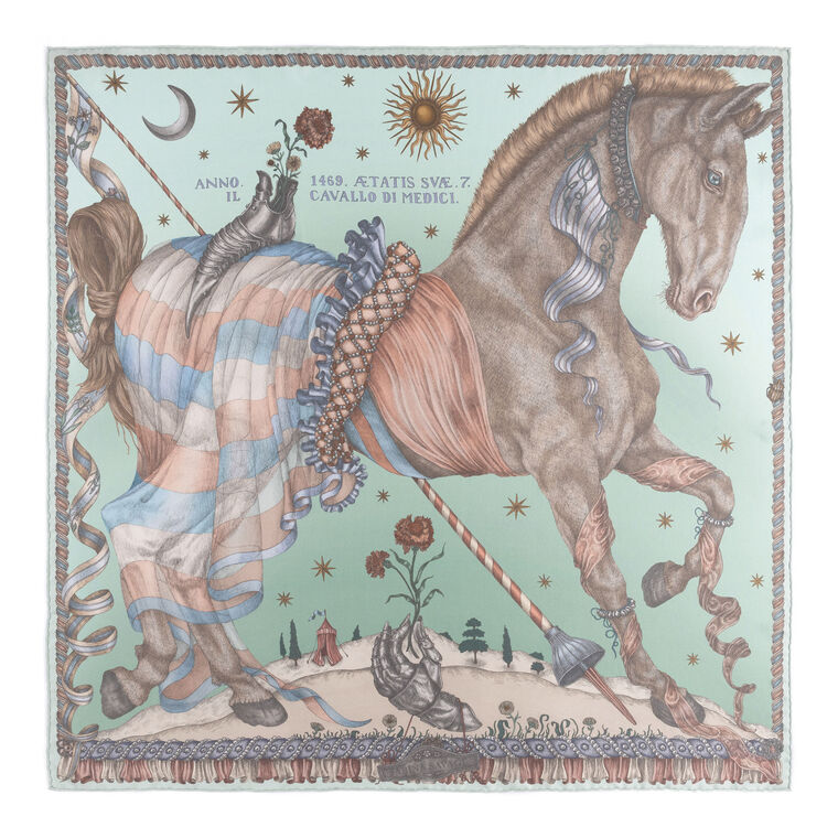 The Celestial Steed Silk Twill Large Square Scarf image number null