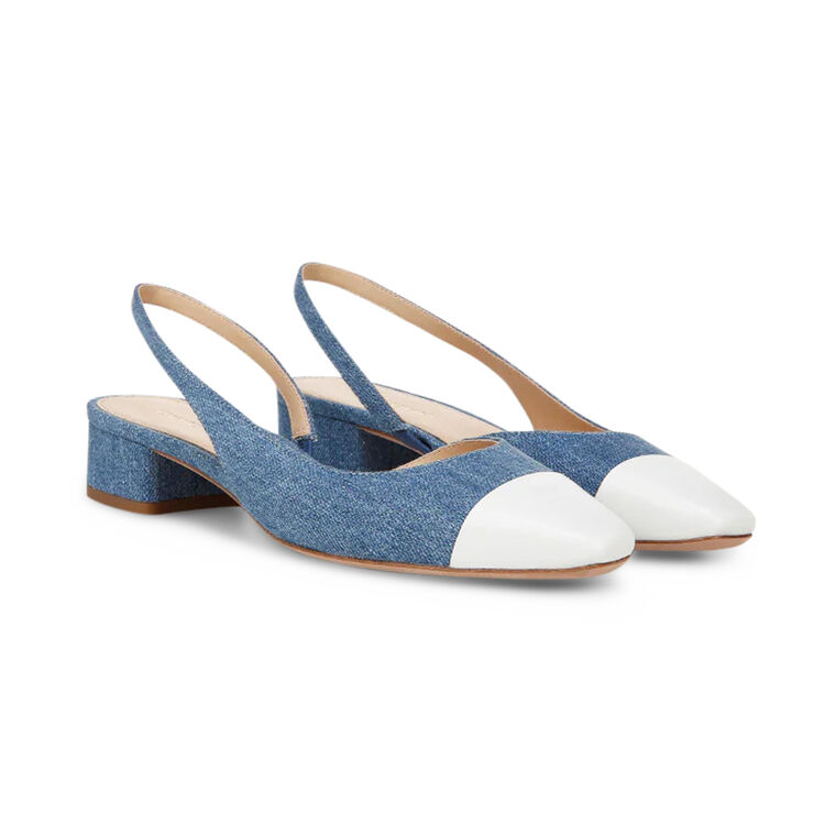 Cecile Denim Cap Toe Slingback image number null