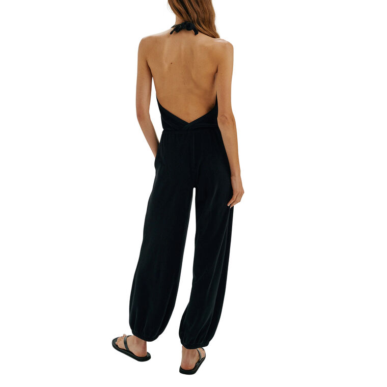 Anna Halter-Neck Terrycloth Jumpsuit image number null