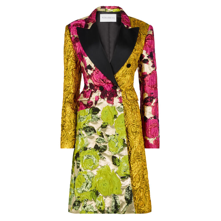 Patchwork Jacquard Frock Coat image number null