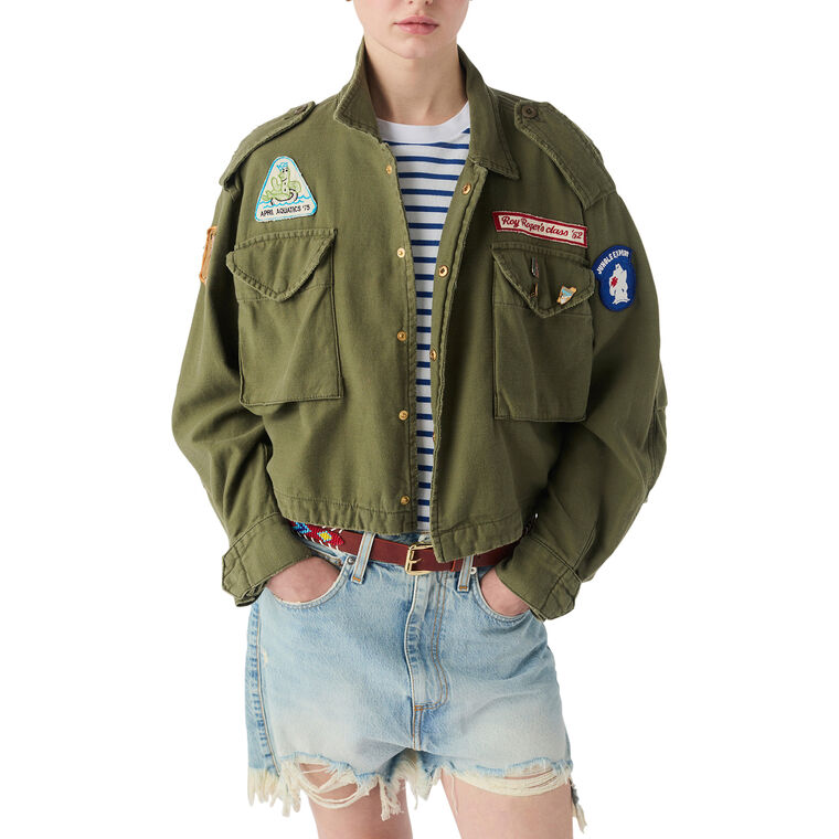 Old Glory Field Cropped Jacket With Pins And Patch image number null