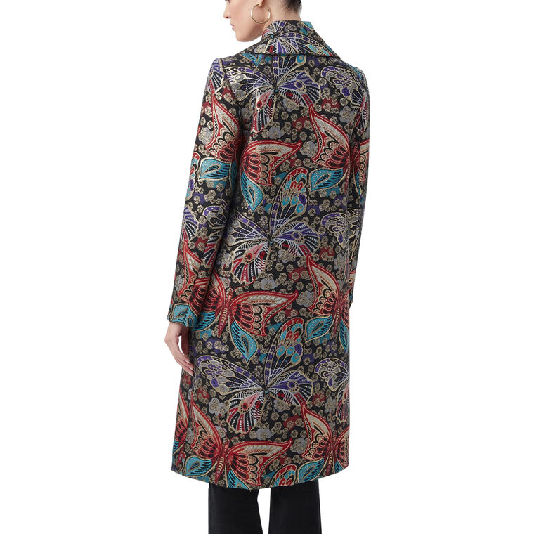 Raysun Butterfly Jacquard Midi Coat image number null