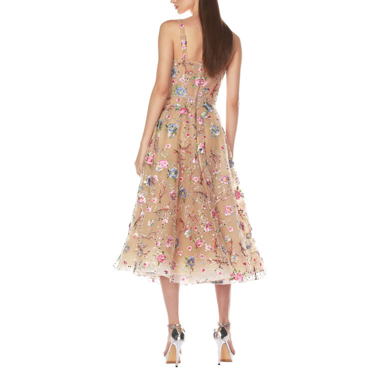 Mademoiselle Embroidered Floral Midi Dress image number null