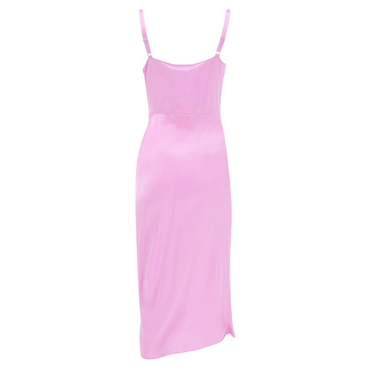 Carmel Silk Draped Midi Dress image number null