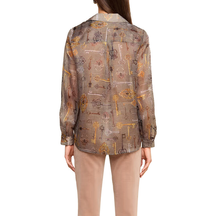Nina Long Sleeve Silk Organza Blouse image number null