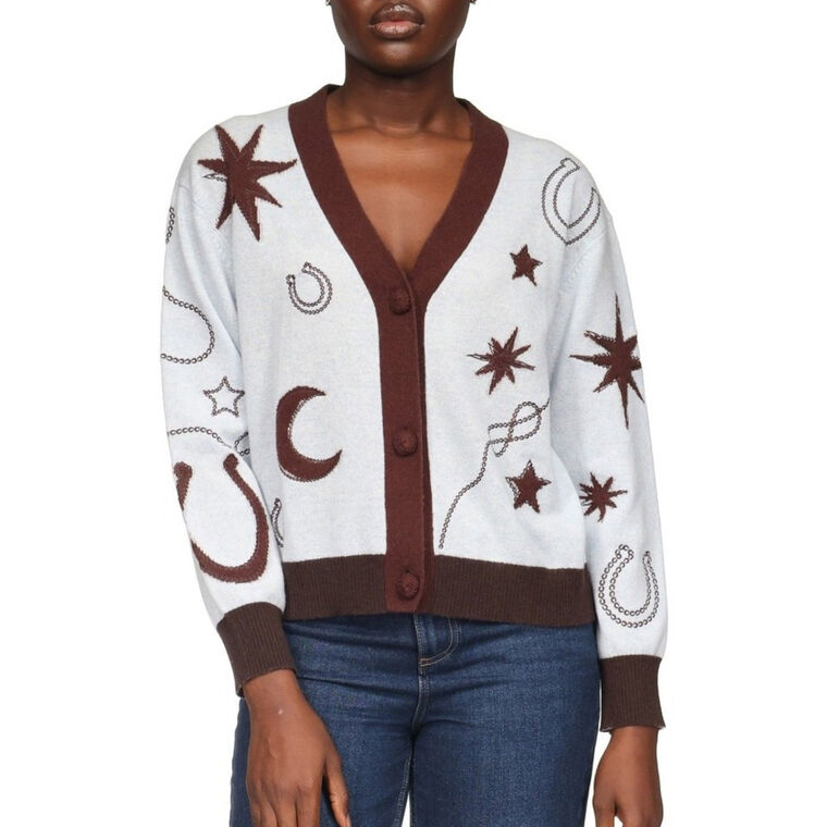 Equestrian Motif Cashmere Cardigan image number null
