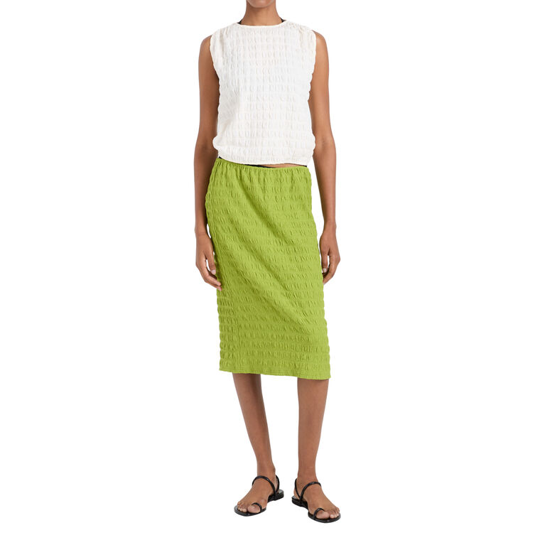 Bradley Sleeveless Crewneck In Textured Cotton image number null