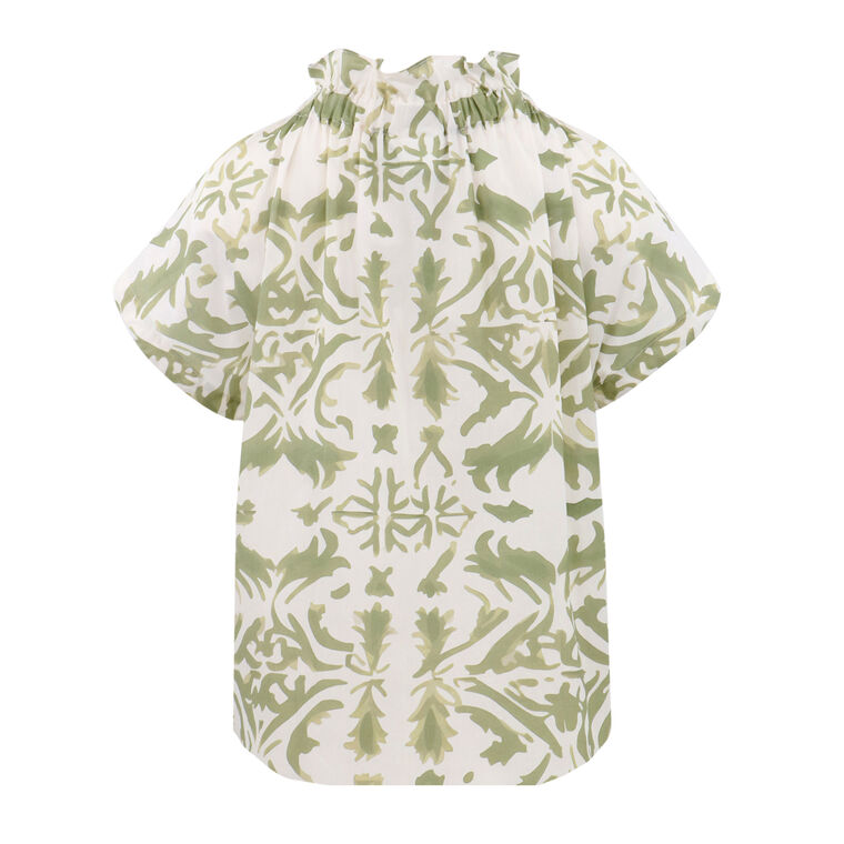 Jenny Tile-Print Cotton Shirt image number null