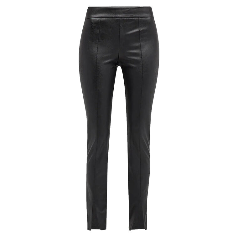 Max Front Slit Vegan Leather Pant image number null