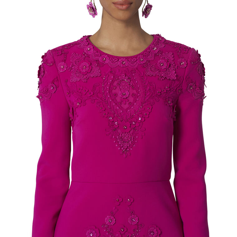 Floral Applique Embellished Mini Dress image number null