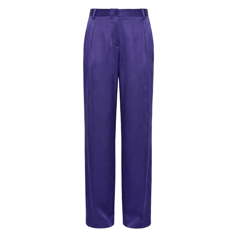 Satin Relaxed Pleated Pant image number null