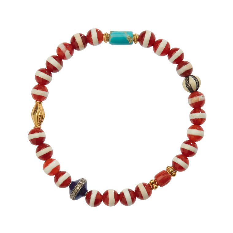 Agate Stripe Beaded Bracelet image number null