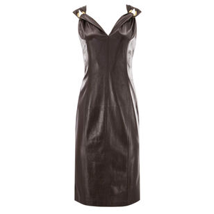 Light Smooth Nappa Leather Midi Dress