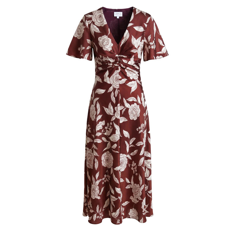 Daphne Short Sleeve V-Neck Midi Dress image number null