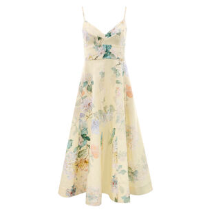 Illuminate Picnic Floral Linen A-Line Dress