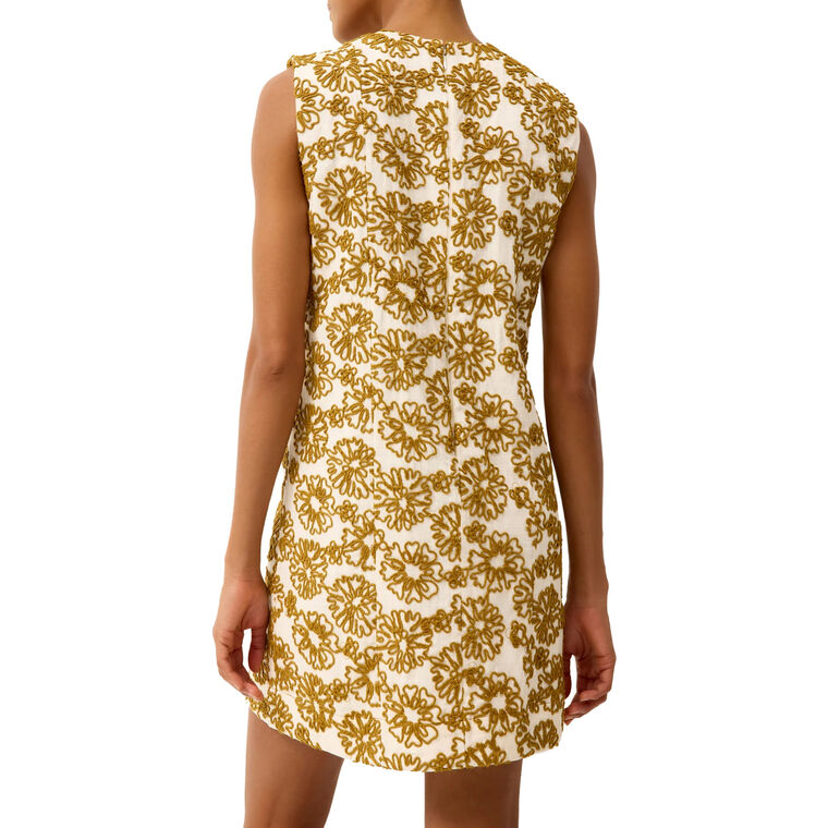 Yvette Sleeveless Embroidered Mini Shift Dress image number null