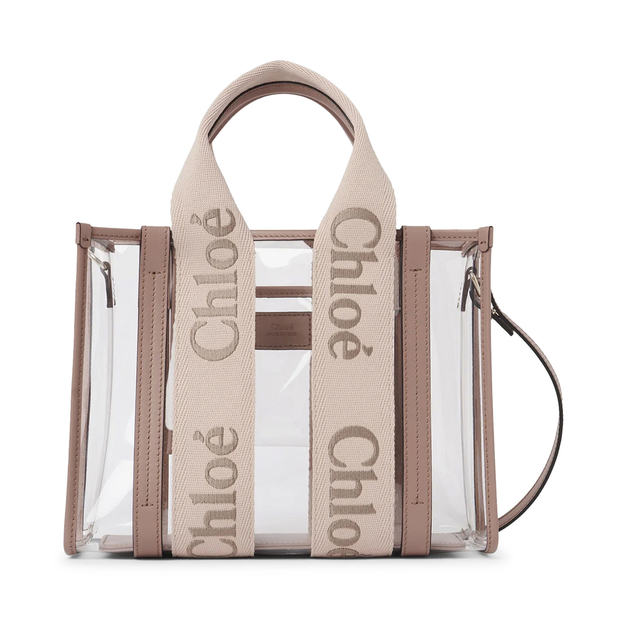 トートバッグ Chloe Woody Small Tote Bag In Rubber And Leather w421.jpg