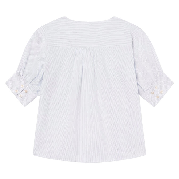 The V-Neck Short Sleeve Popover Blouse image number null