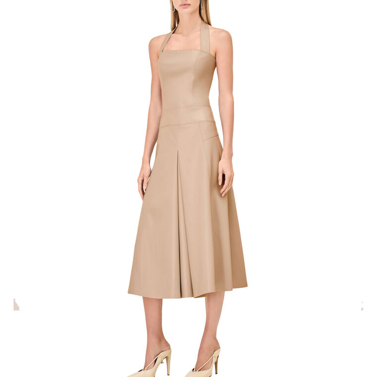 Imena Pleated Halterneck Midi Dress image number null