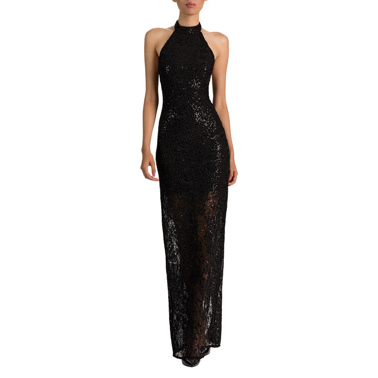 Koi Embellished Lace Halter Maxi Dress image number null