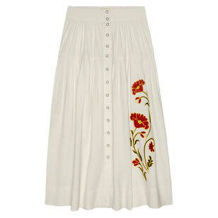 The Western Embroidered Highland Midi Skirt