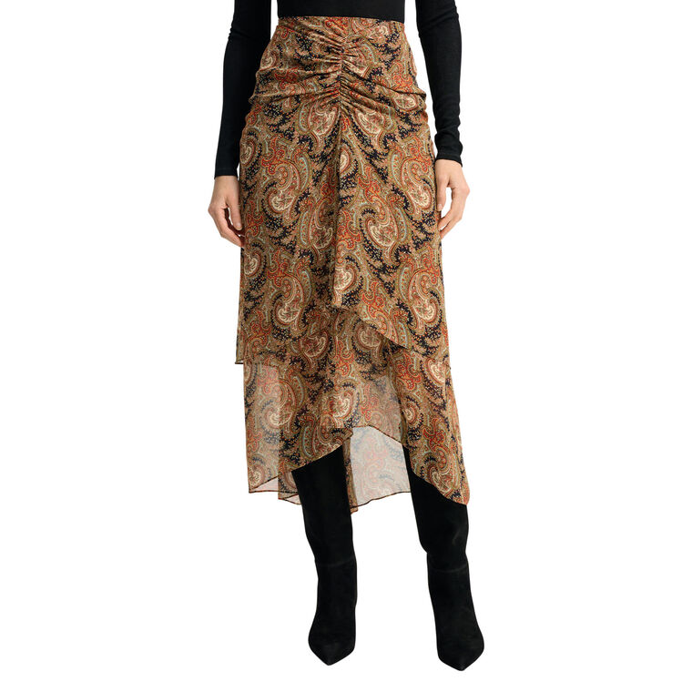 Sira Silk Midi Skirt image number null
