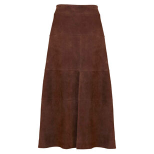 Hudson Suede Midi Skirt With Front Slit Hudson Suede Midi Skirt With Front Slit