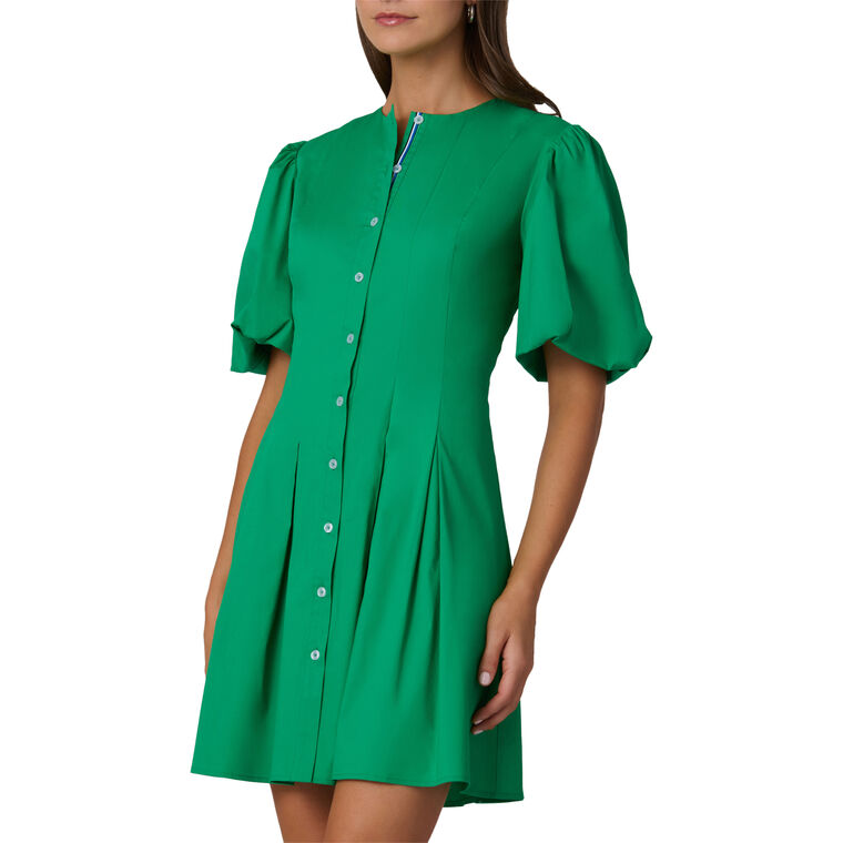 Angie Puff Sleeve Button-Front Mini Dress image number null