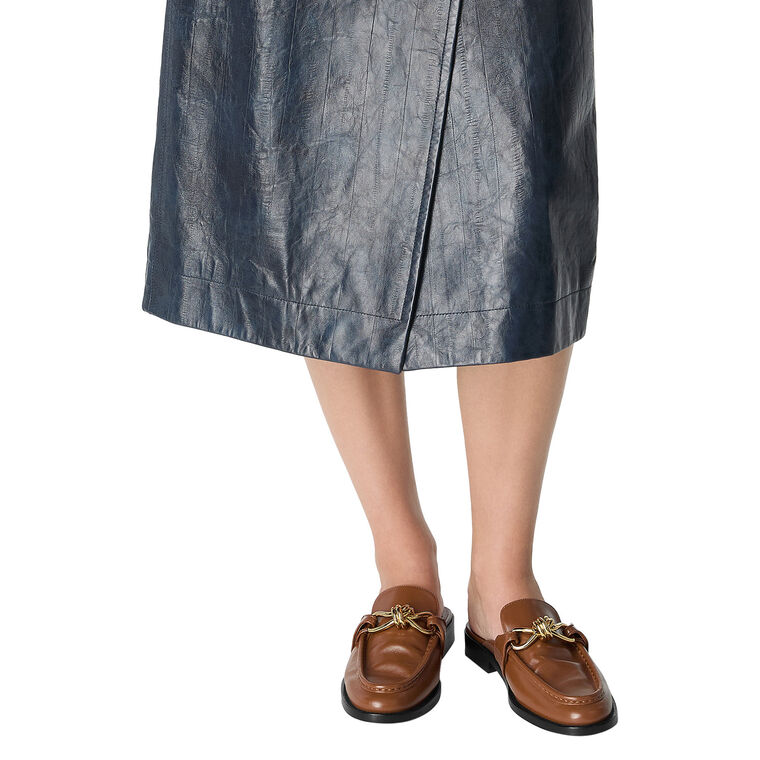 Astaire Knot-Accented Leather Mule image number null