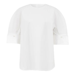 Compact Eco Poplin Reverse Sleeve Top