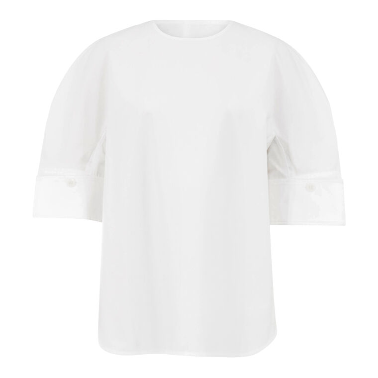 Compact Eco Poplin Reverse Sleeve Top image number null